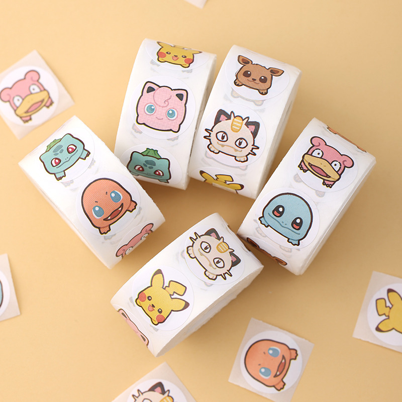 Laptop Accessories Kids - 500pcs Roll Cartoon Pokemon Stickers Kawaii